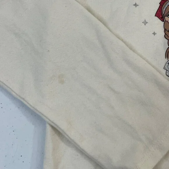 Girls Ivory Long-Sleeve Christmas Graphic Tee With Festive Holiday Tree - Picture 10 of 10